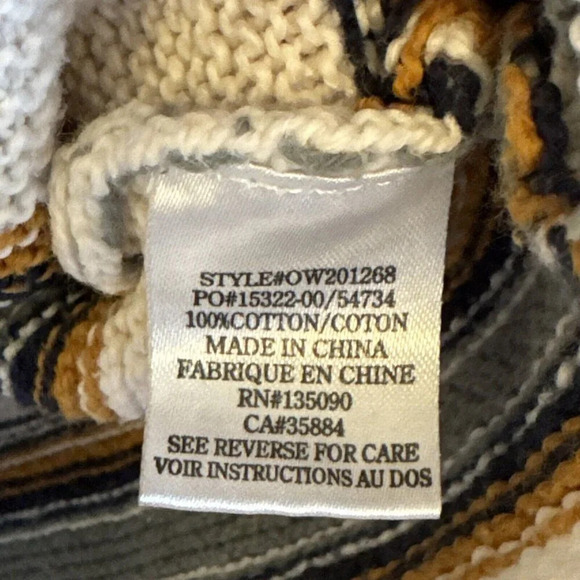 OTHERS FOLLOW Knit Striped Pullover Cropped Sweater Womens Medium oversized - Picture 5 of 8